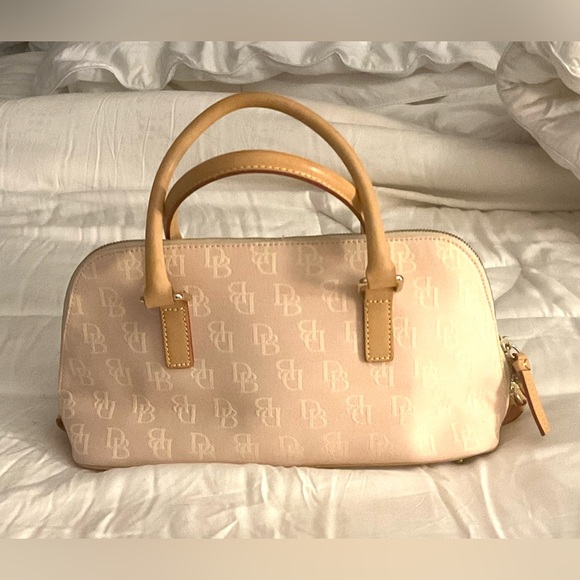 DOONEY & BOURKE Satchel  Leather & Canvas Denim DB Monogram Logo Handbag - Picture 16 of 16